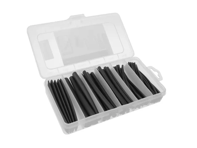 Gaines Thermorétractables avec volle 10cm Noir Boîte 85 pièces