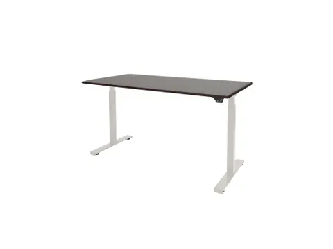 Dextro Basic Zit-sta Bureau Elektrisch 180x90 Logan Eiken 25mm Wit