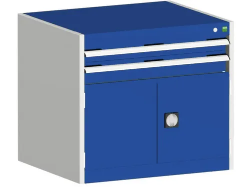 ladekast HxBxD 700x800x525mm 2laden RAL7035 front RAL5010