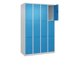 lockerkast,HxBxD 1850x1200x500mm,4x3vakken,vak B 300mm,cil.-slot