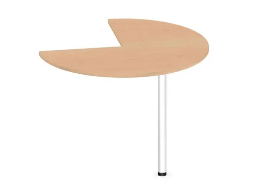 aanbouwtafel,i.h.v.,HxØ 720-840x1000mm,driekwartrond,NE-esdoorn