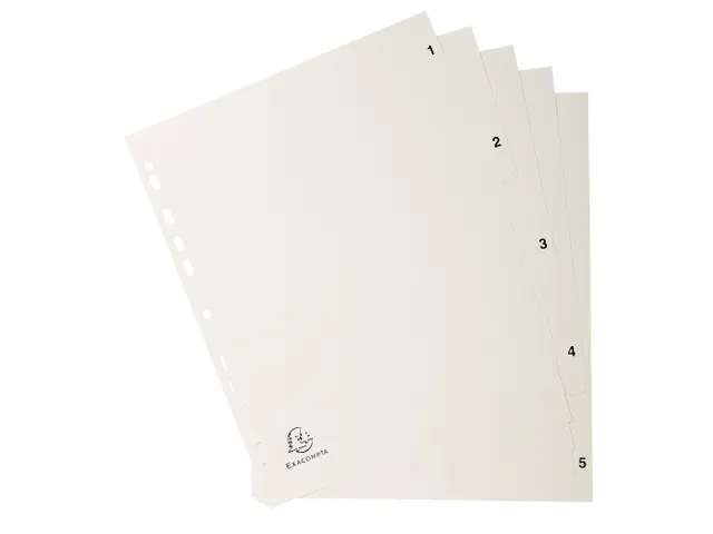 Intercalaires imprimés numériques PP gris recyclé - 5 positions - A