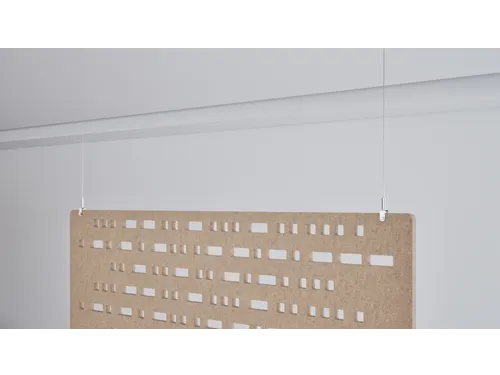 Akoestisch PET-vilt hangend scheidingsscherm 200x120cm Beige
