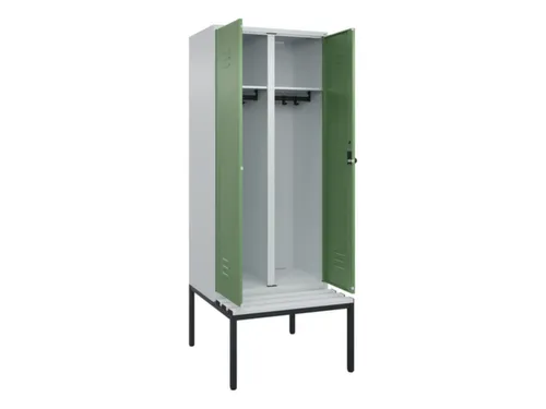 locker voor scheiding van kleding,HxBxD 2120x800x815mm,2vak