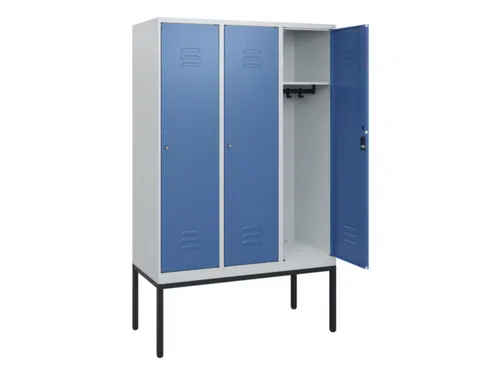 locker,HxBxD 1950x1200x500mm,3vak,vak B 400mm,cil.-slot,voetonderstel