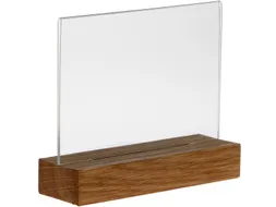Europel Kaarthouder A6 Liggend Acryl met Houten Voet Set van 5 Stuks