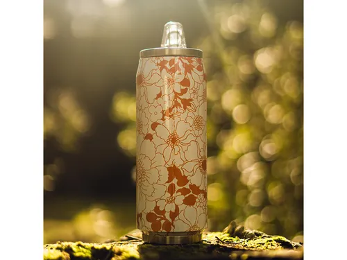 Thermosbeker Les Artistes Paris blik 500ml Orange Flower met rietje
