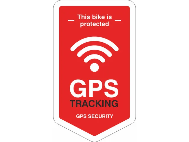 wandbord,"GPS TRACKING",folie,rood/wit/zwart,om te verlijmen