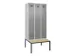 locker met bank,voor scheiding van kleding,HxBxD 2120x900x815mm,3vak
