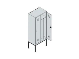 locker voor scheiding van kleding,HxBxD 2120x800x500mm,2vak - 3