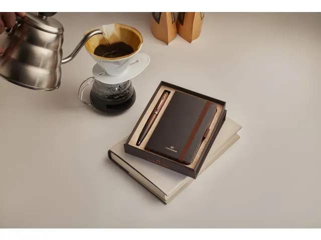 Balpen giftset Sheaffer 100 9374 Coffee Ed. Matt Brown met klein notit