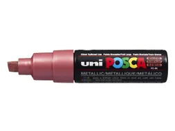 Verfstift Posca PC8K Brede punt 8mm schuin metallic rood