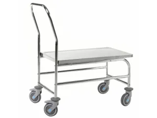 RVS duwbeugelwagen,draagverm. 100kg,laadvl. LxB 710x360mm,RVSplaat - 1