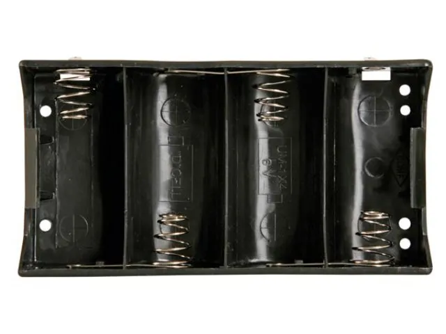 Batterijhouder Voor 4 x D-Cell (Met Soldeerlippen)