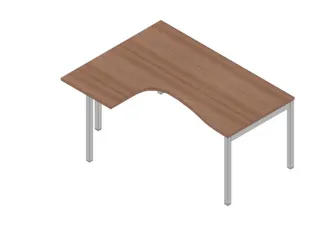 hoek-bureau,HxBxD 755x1600x1200mm,blad canaletto-hout,verdieping links - 2