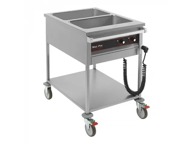 Max Pro Bain marie wagen RVS 2x 1/1 GN 200mm
