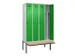 locker met bank,voor scheiding van kleding,HxBxD 2120x1200x815mm,4vak
