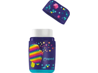 Puntenslijper Maped Pixel Party Connect 2-gaats met gum display à 20s - 5