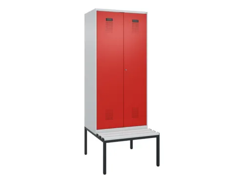 locker met bank,voor scheiding van kleding,HxBxD 2120x800x815mm,2vak