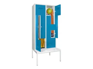 Z-garderobekast,HxBxD 2100x800x800mm,vak B 400mm,RAL7035,front RAL5012 - 2