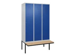locker met bank,HxBxD 2120x1200x815mm,3vak,vak B 400mm,cil.-slot