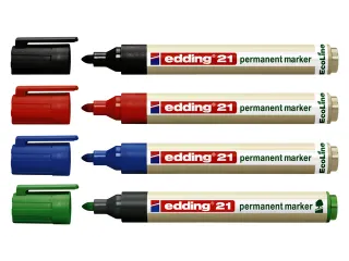 Viltstift edding 21 EcoLine rond assorti 1.5-3mm doos à 4st - 2