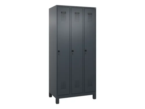 locker,HxBxD 1950x900x500mm,3vak,vak B 300mm,draaigrendel,voeten
