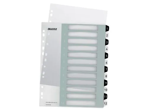 WOW printbare index, 12 tabs, zwart-wit