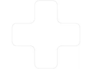 plaksymbool,plus,markering HxB 150x150mm,polycarbonaat,wit - 1