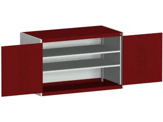 kast met geperforeerde platen,HxBxD 800x1300x525mm,2xStalen bodem - 1