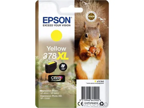 Inktcartridge Epson 378XL T3794 geel C13T37944010