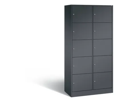lockerkast,HxBxD 1950x900x480mm,2x5vakken,romp RAL7016,front RAL7016