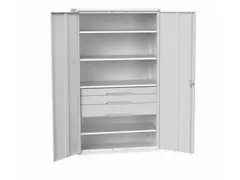 universele kast,HxBxD 2000x1300x550mm,4xStalen bodem,3lade(n)