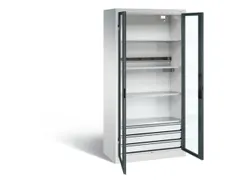 acculaadkast 1950x930x500mm 5stekkerdozen 230V cil.-slot front RAL7016