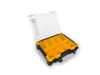 Opbergkoffer PP met 12 verwijderbare bakjes 490x420x115mm Zwart/Geel - 4