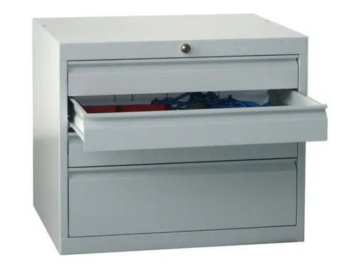 ladekast HxBxD 600x715x600mm 4laden slot RAL7035 front RAL5012