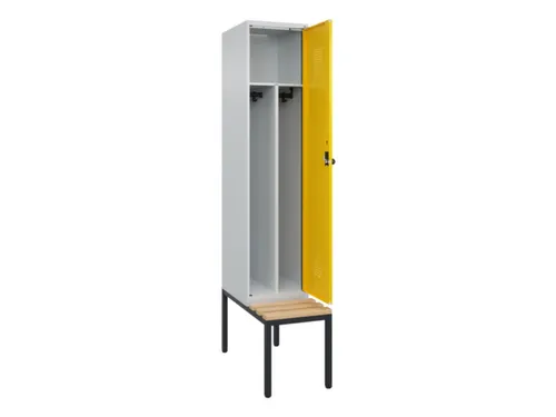 locker met bank,voor scheiding van kleding,HxBxD 2120x400x815mm,1vak