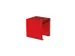 Tabouret cube extérieur assise H450mm 3 lattes chêne acajou/RAL3020