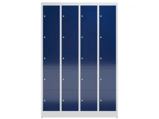 Lockerkast 1800x1185x500mm 4x5 vakken cilinderslot, sokkel, RAL5010 - 2