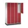 Dubbeldekse garderobekast,RAL 7035/RAL 3003,HxBxD 1950x1220x500mm