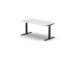 Elektrisch ihv Vergadertafel Vatvorm 1600x800mm Zwart+ wit Blad