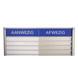 Menoor In-Uit bord 20 namen Aluminium Aanwezig/Afwezig Blauw - 2