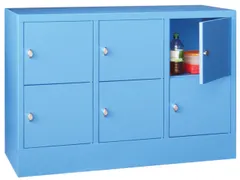 lockerkast,HxBxD 855x1200x500mm,3x2vakken,RAL7035,front RAL7016