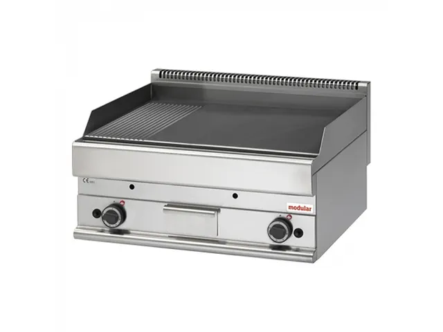 Bakplaat Modular 70 glad/geribbeld Propaan