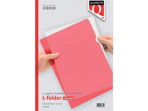 Insteekmap L-model Quantore A4 PP 0.12mm rood Voordeelbundel
