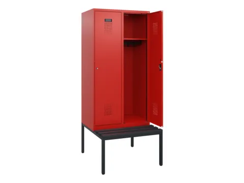locker met bank,HxBxD 1950x800x815mm,2vak,vak B 400mm,cilinderslot