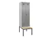locker met bank,voor scheiding van kleding,HxBxD 2120x600x815mm,2vak