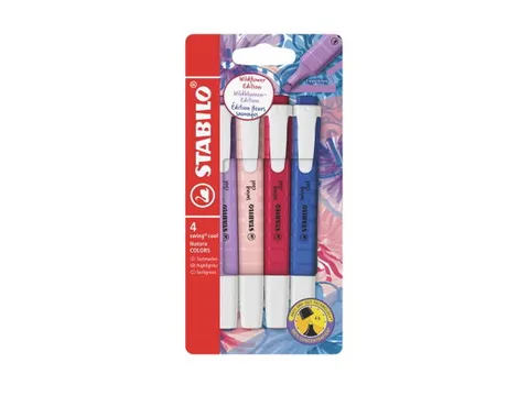 Markeerstift STABILO Swing cool Wildflower 4 stuks assorti