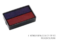 Stempelkussen Colop E/10/2 blauw en rood
