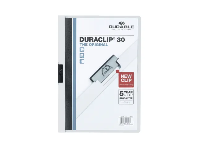 Klemmap Durable Duraclip A4 3mm 30 vellen wit